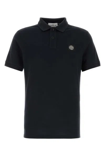 Stone Island Mens Black Brand-patch Regular-fit Stretch-cotton Polo Shirt Xl In Black