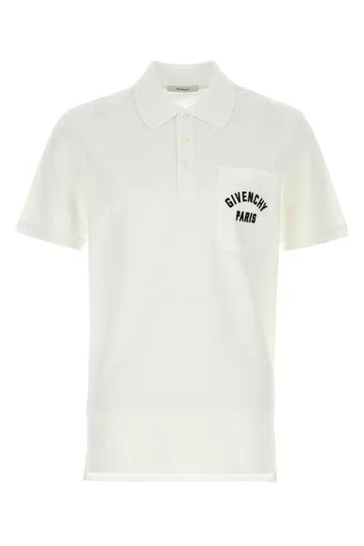 Givenchy Polo Shirt With Short Sleeves And Chest Pocket In White