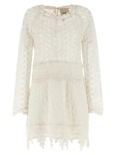 Isabel Marant Hizene Cotton-guipure Lace Mini Dress In Neutral
