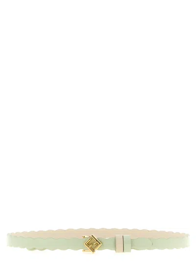 Fendi Multicolor Ff Diamonds Reversible Solid Belt In Green