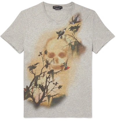 Shop Alexander Mcqueen Slim-fit Printed Cotton-jersey T-shirt