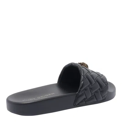 Kurt Geiger Meena Eagle Slide Sandals In Black
