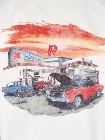 Represent 24 Hour Service Graphic T-shirt In White