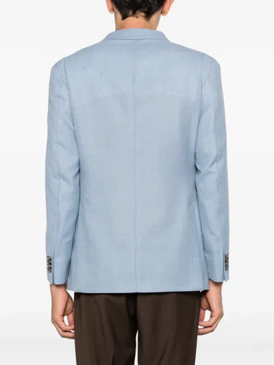 Gabriele Pasini Tailored Double-breasted Metallic Blazer In Blue