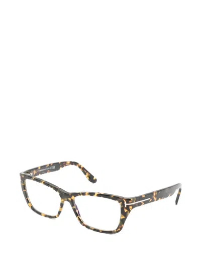 Tom Ford Rectangle-frame Glasses In Metallic