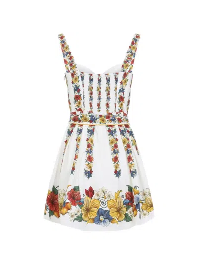 Farm Rio Palm Tree Beach Printed Linen-blend Mini Dress In Multi
