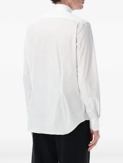 Xacus Ceremony Cotton Poplin French Collar Shirt In White