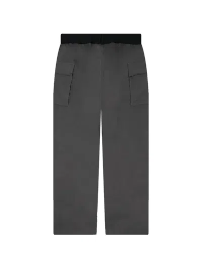 Essentials Grey Cargo Pants In Black