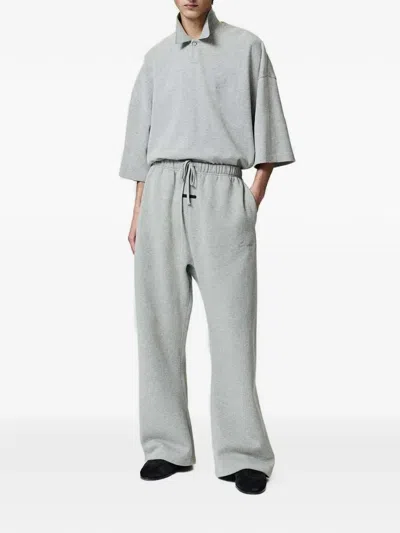 Essentials Embroidered Drawstring Trousers In Gray