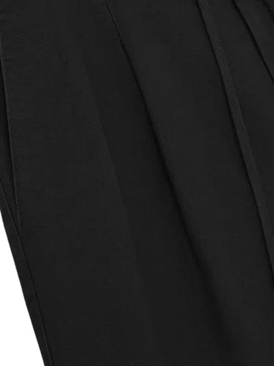 Essentials Drawstring Pleated Trousers In Black