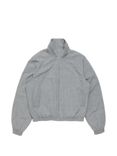 Acne Studios Plaid Zip Jacket In Gray