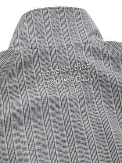 Acne Studios Plaid Zip Jacket In Gray