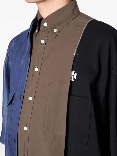 Kolor Patchwork Pocket Shirt In Multi