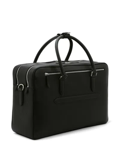 Smythson Lightweight Slim Briefcase In Panama In Black