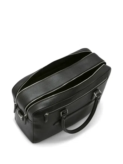 Smythson Lightweight Slim Briefcase In Panama In Black