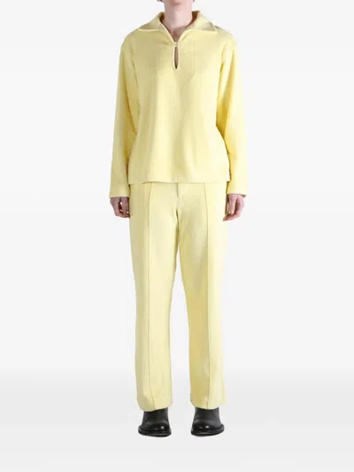 Auralee Collared Sweater In Yellow