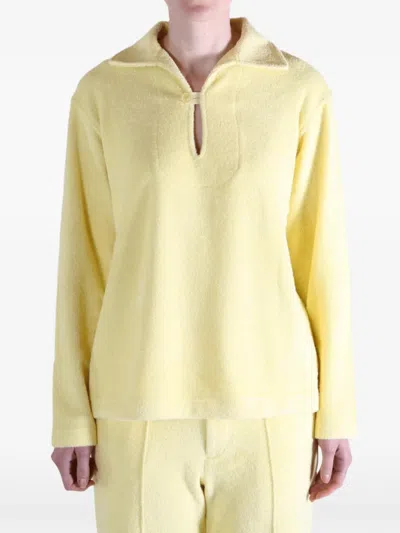 Auralee Collared Sweater In Yellow