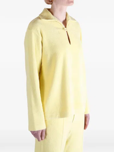 Auralee Collared Sweater In Yellow