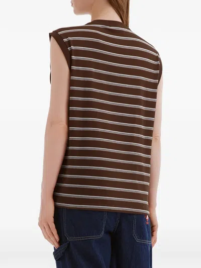 Chocoolate Stripe-pattern Vest In Brown
