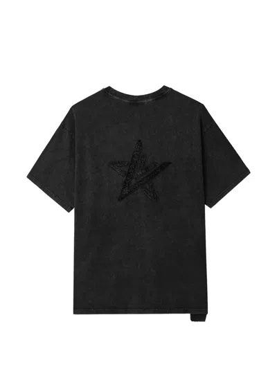 Five Cm Star-appliqué T-shirt In Black