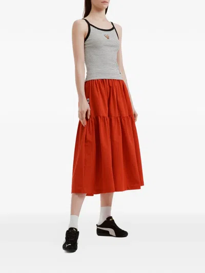 Chocoolate Striped Embroidered Top In Neutral