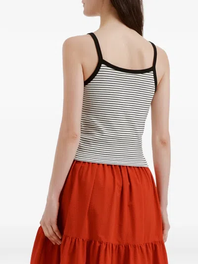 Chocoolate Striped Embroidered Top In Neutral
