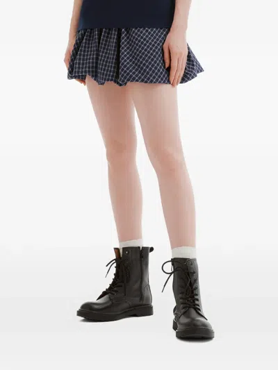 Chocoolate Checked Mini Skirt In Blue