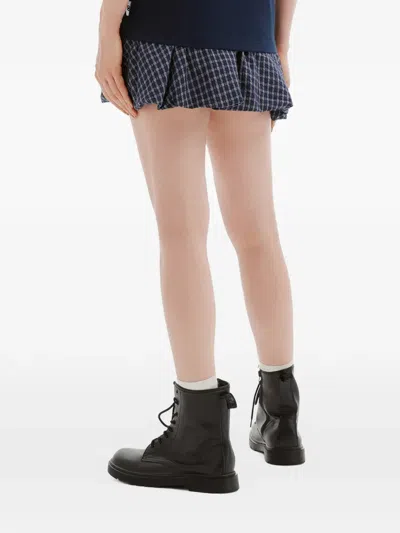 Chocoolate Checked Mini Skirt In Blue