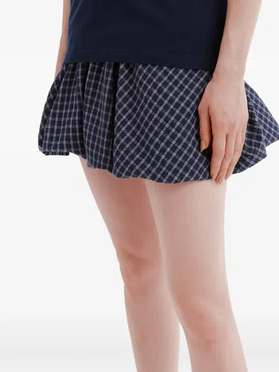 Chocoolate Checked Mini Skirt In Blue