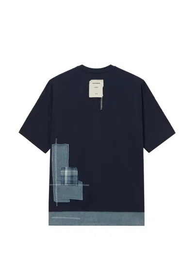Five Cm Patchwork Detail T-shirt In Blue