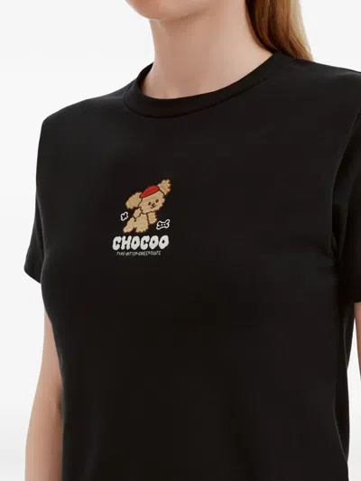 Chocoolate Logo-embroidered T-shirt In Black