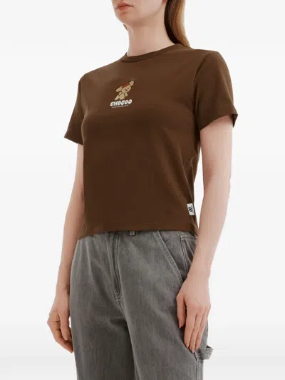 Chocoolate Logo-embroidered T-shirt In Brown