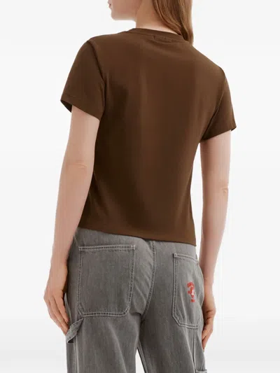 Chocoolate Logo-embroidered T-shirt In Brown