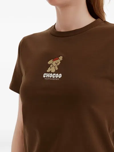 Chocoolate Logo-embroidered T-shirt In Brown