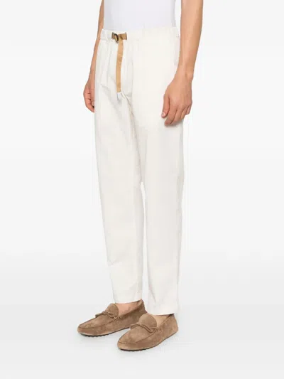 White Sand Elasticated Trousers In Neutral