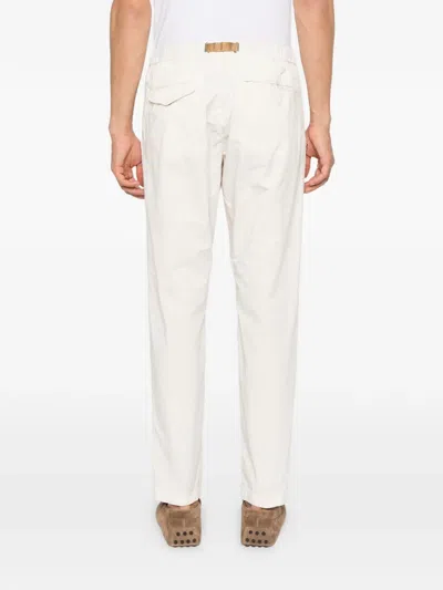 White Sand Elasticated Trousers In Neutral