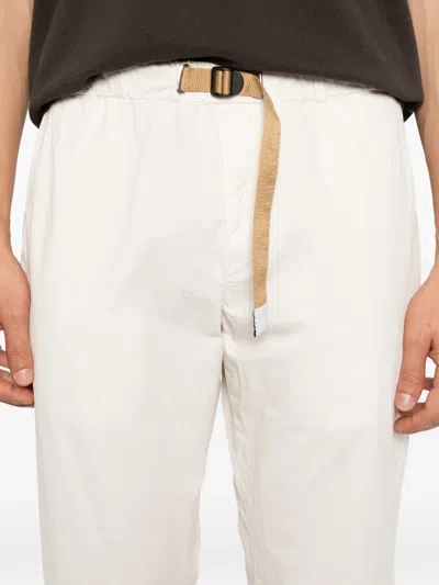 White Sand Elasticated Trousers In Neutral
