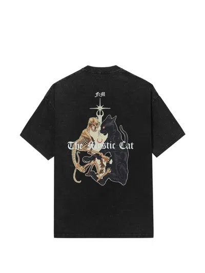 Five Cm Print Crewneck T-shirt In Black