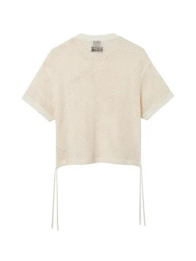Fingercroxx Drawstring Mesh T-shirt In Neutral