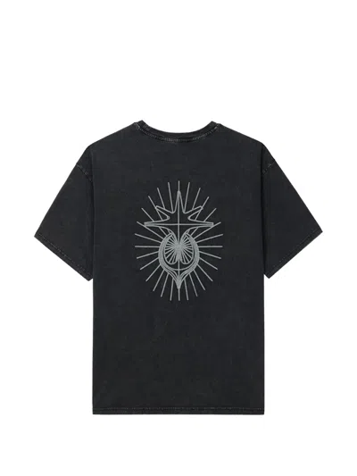 Five Cm Embroidered T-shirt In Black