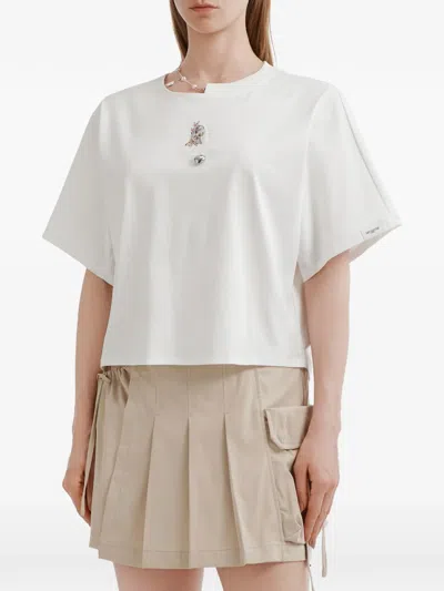 Musium Div. Appliqué Boxy T-shirt In White