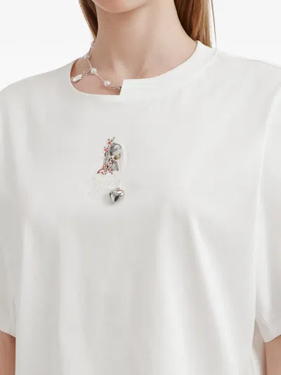 Musium Div. Appliqué Boxy T-shirt In White