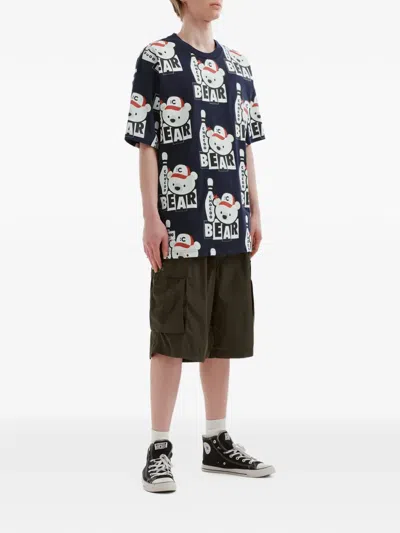 Chocoolate Bear-print T-shirt In Blue