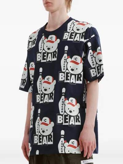 Chocoolate Bear-print T-shirt In Blue