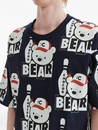 Chocoolate Bear-print T-shirt In Blue