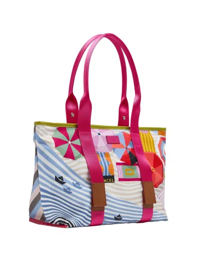 Lancel Medium Mistral Rollable Print Tote Bag In Multi