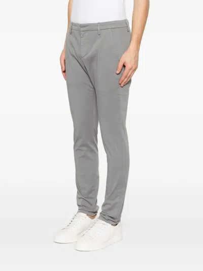 Dondup Flat-front Trousers In Gray
