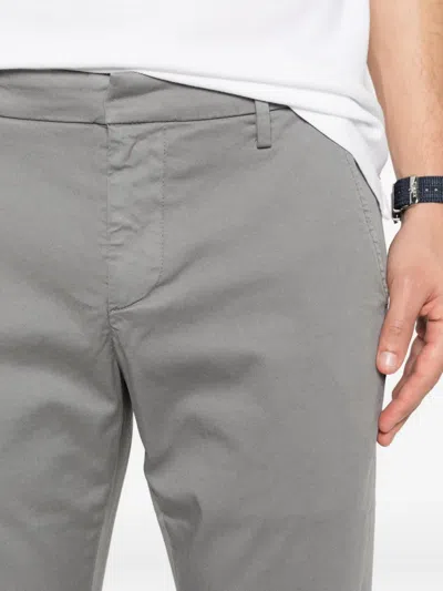 Dondup Flat-front Trousers In Gray