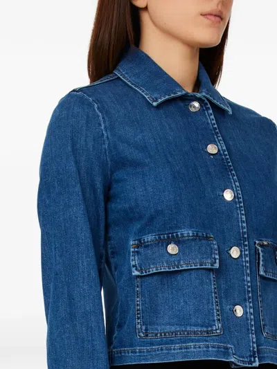 Liu •jo Buttoned-pocket Jacket In Blue
