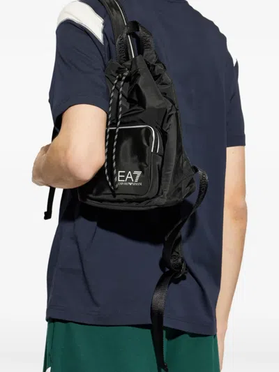 Ea7 Drawstring Backpack In Black